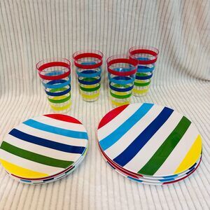 Target Summer 2011 Vibrant Striped Melamine Plates and Tumbler set of 4